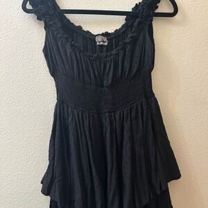 Urban Outfitters Black Ruffled Tiered romper